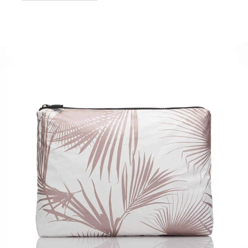 Mid Day Palms Pouch in Rose Gold