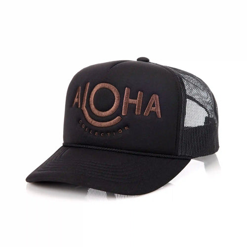 Foam Trucker Hat | ALOHA - Toffee on Black