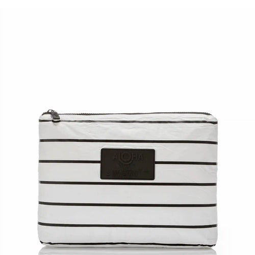 Mid Pouch | Pinstripe - Black on White
