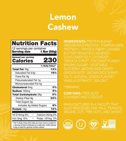 Lemon Cashew - Protein Bars