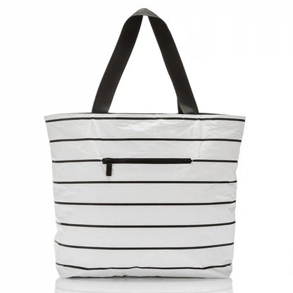 Pinstripe Day Tripper in Black on White