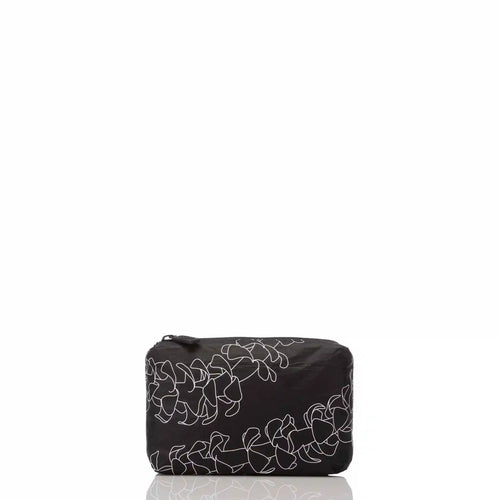 Mini Puakenikeni Pouch in White on Black