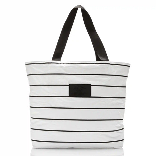 Pinstripe Day Tripper in Black on White