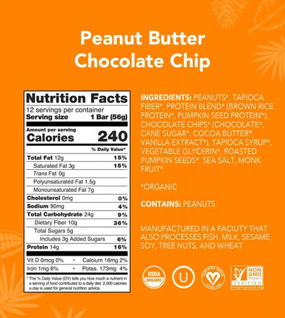 Peanut Butter Chocolate Chip - Protein Bars